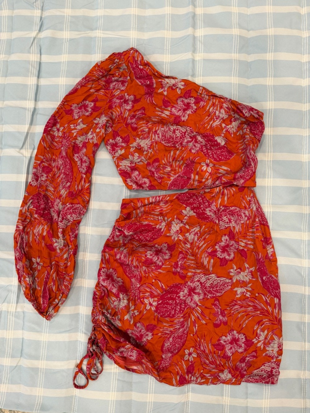 Orange and Pink Floral Dress
